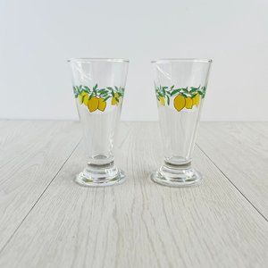 Vintage “Lemon Plant” Shot Glasses - Set Of 2